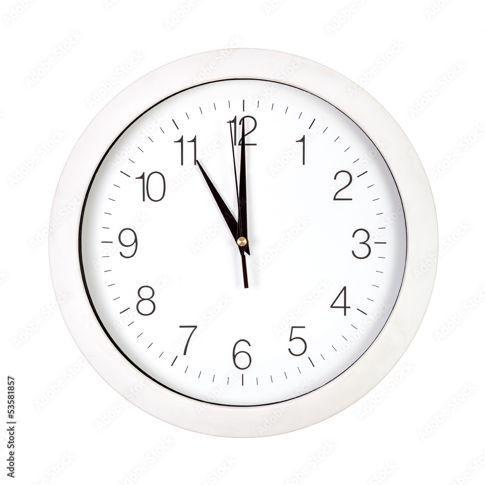 Clock face showing eleven o'clock Clock face showing eleven o'clock