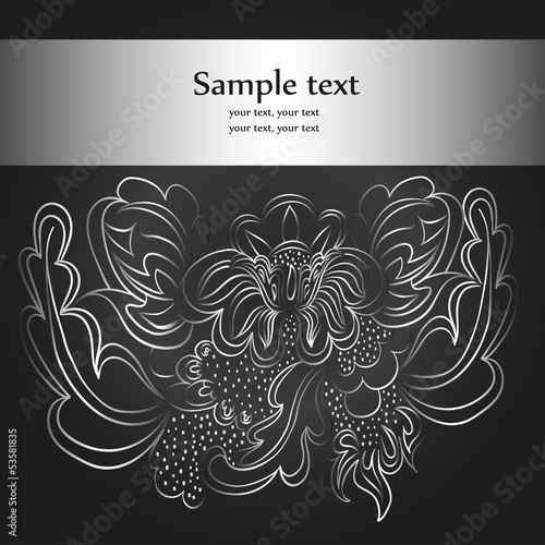 silver floral background with space for your text