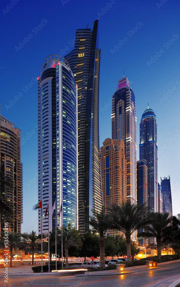 Naklejka premium The Marina in Dubai, United Arab Emirates