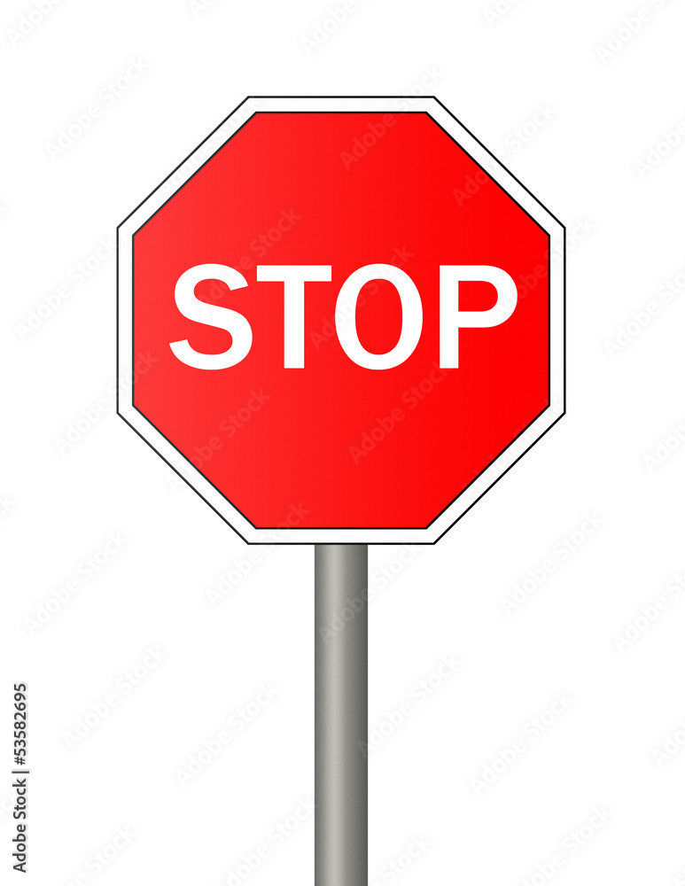 Stop sign isolated on white background. Stop sign isolated on white background.