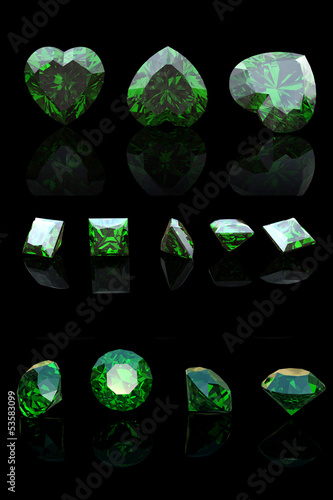 Emerald shape jewelry gemstone