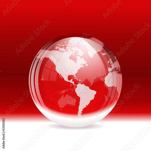 Vector transparent snow globe with map