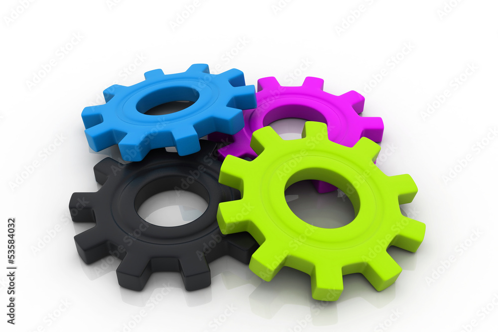 3d colorful gears 3d colorful gears