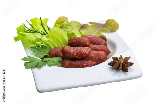 Salami sausages