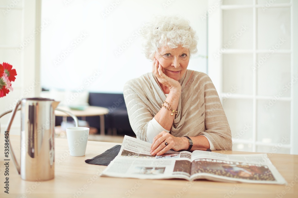 Stylish Old Lady at Home Reading Stylish Old Lady at Home Reading