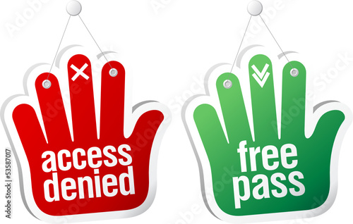 Access denied and free pass tablets set