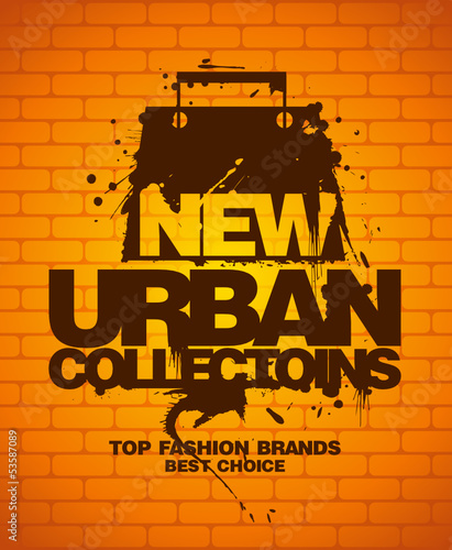 New urban collections design template with shopping bag