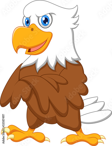 Cute eagle cartoon posing