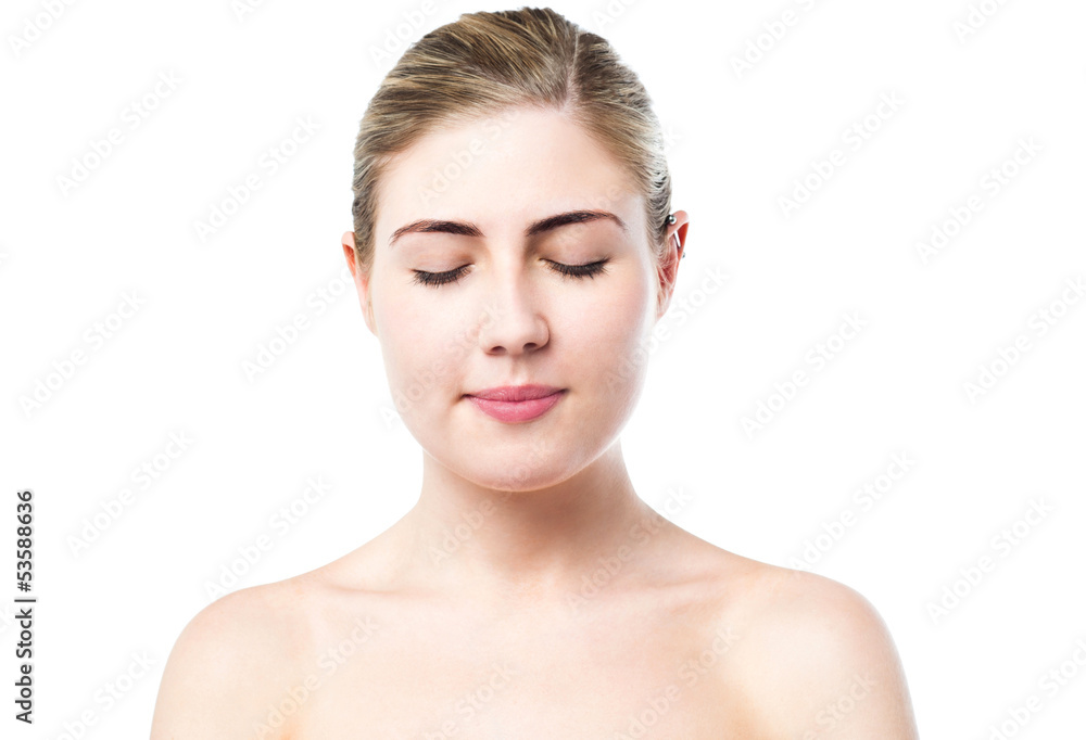 Beautiful girl face with clean skin Beautiful girl face with clean skin