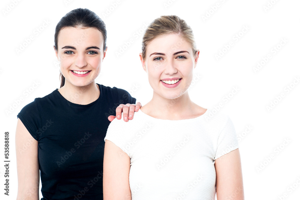 Happy teen girls smiling at you Happy teen girls smiling at you