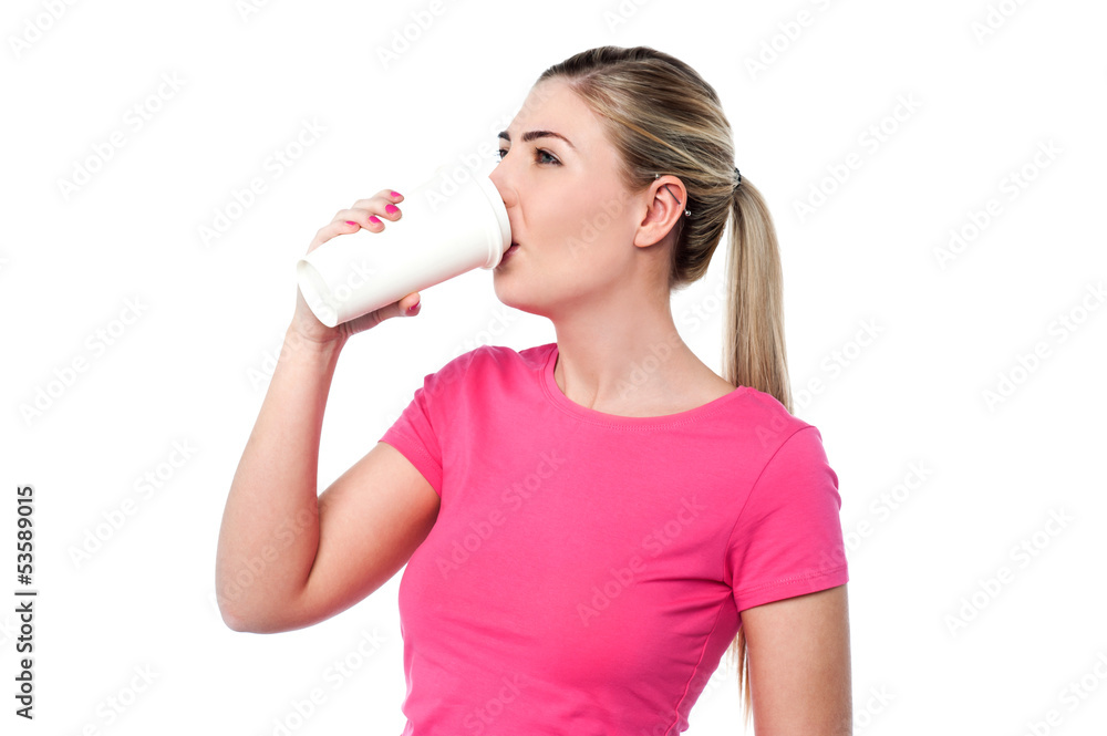 Pretty girl drinking water Pretty girl drinking water