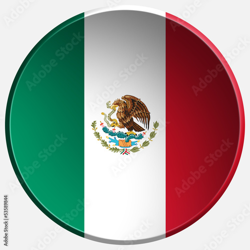 mexico 3d round  realistic flag button