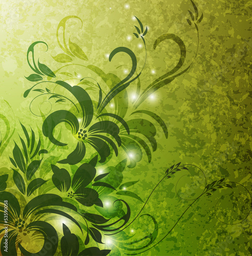 Elegant background with transparent flowers