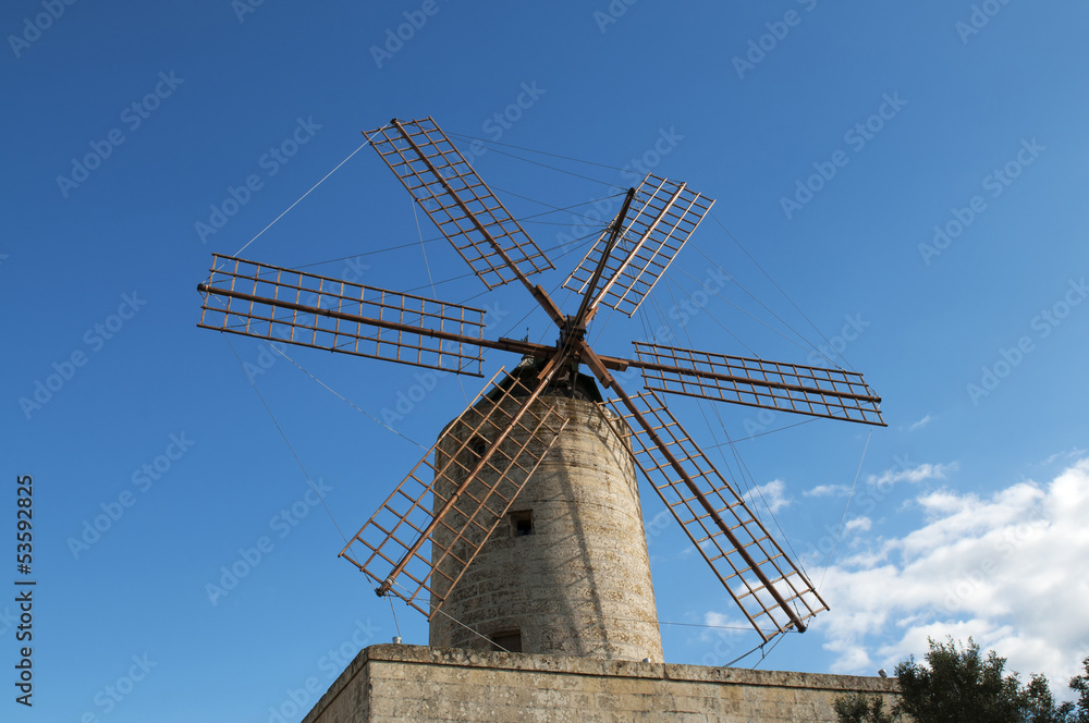 Typical old windmill in Malta