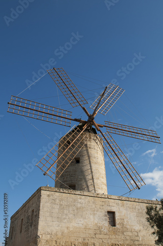 Typical old windmill in Malta