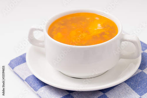 Bowl of Soup on white background