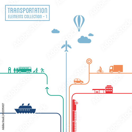 Transportation infographics - graphic elements set 1