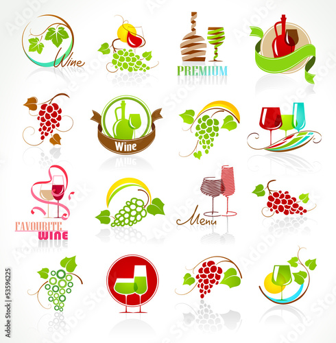 Collection of wine icons