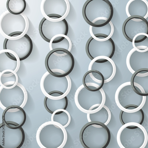 Abstract Rings Bubbles Chains Black And White