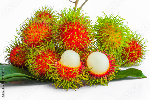 rambutan with leaf