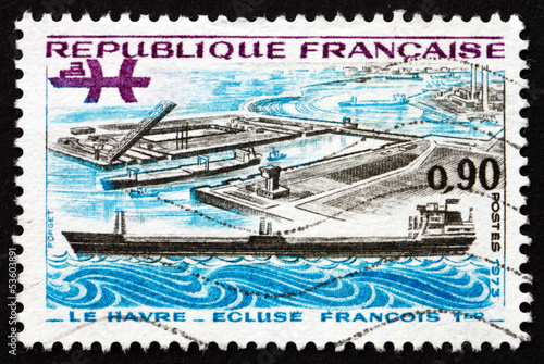 Postage stamp France 1973 Francis I Lock, Le Havre