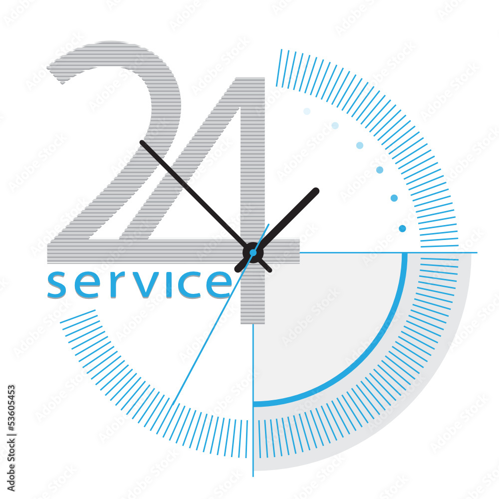 service rund um die uhr Stock-Vektorgrafik | Adobe Stock