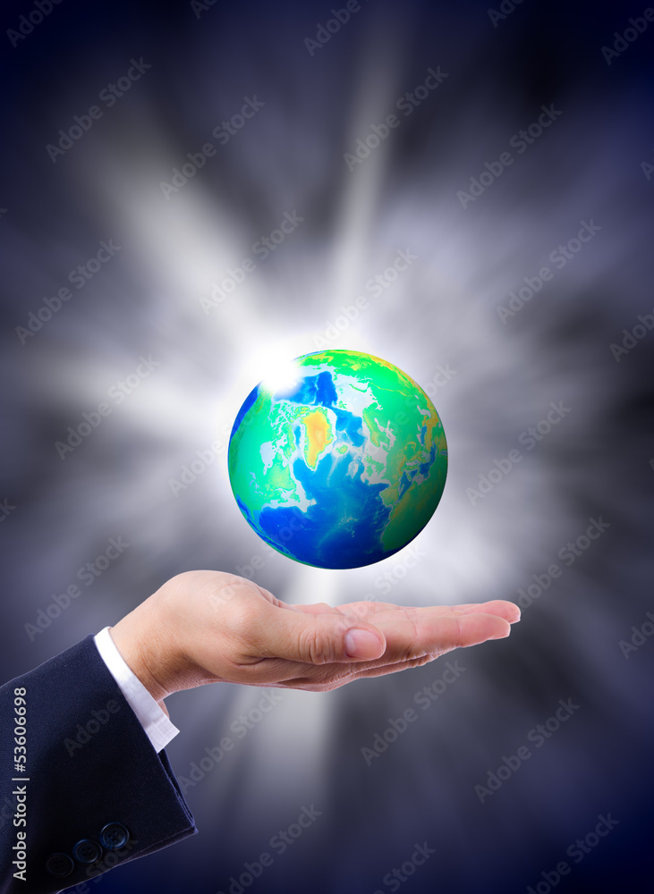 earth globe in hand earth globe in hand
