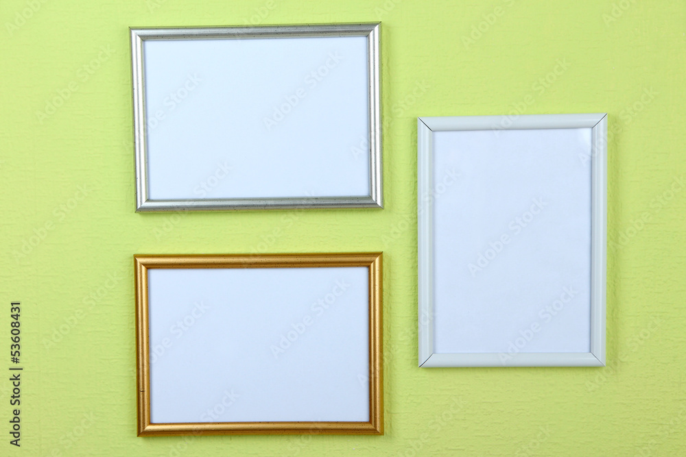 Photo frames on wall background Photo frames on wall background