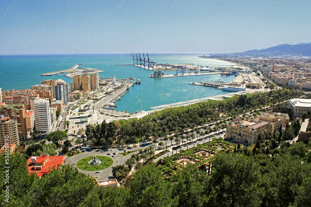 View of Malaga's port