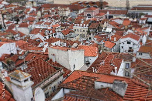 Red rooftops of Lisbon, Portugal buildings