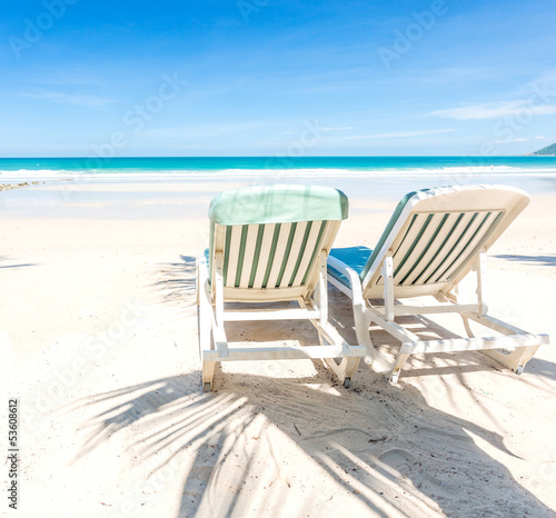 Two beach chairs © wiratgasem