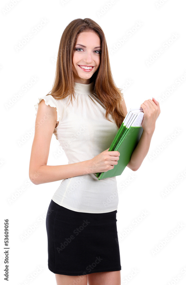Young business woman isolated on white Young business woman isolated on white
