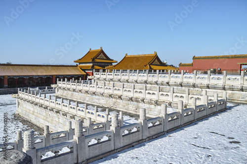 The scenery of Forbidden City after snow in winter