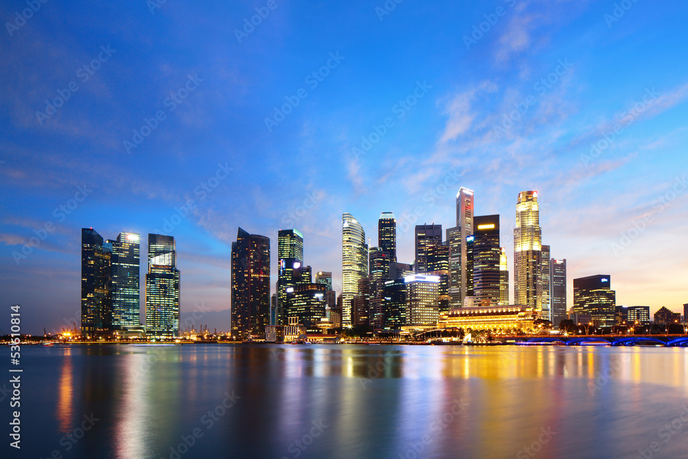 Naklejka premium Panoramę Singapuru