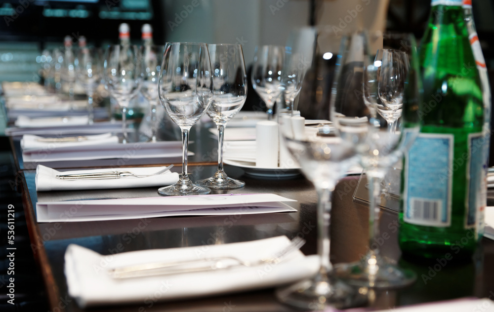 Table set for official dinner Table set for official dinner