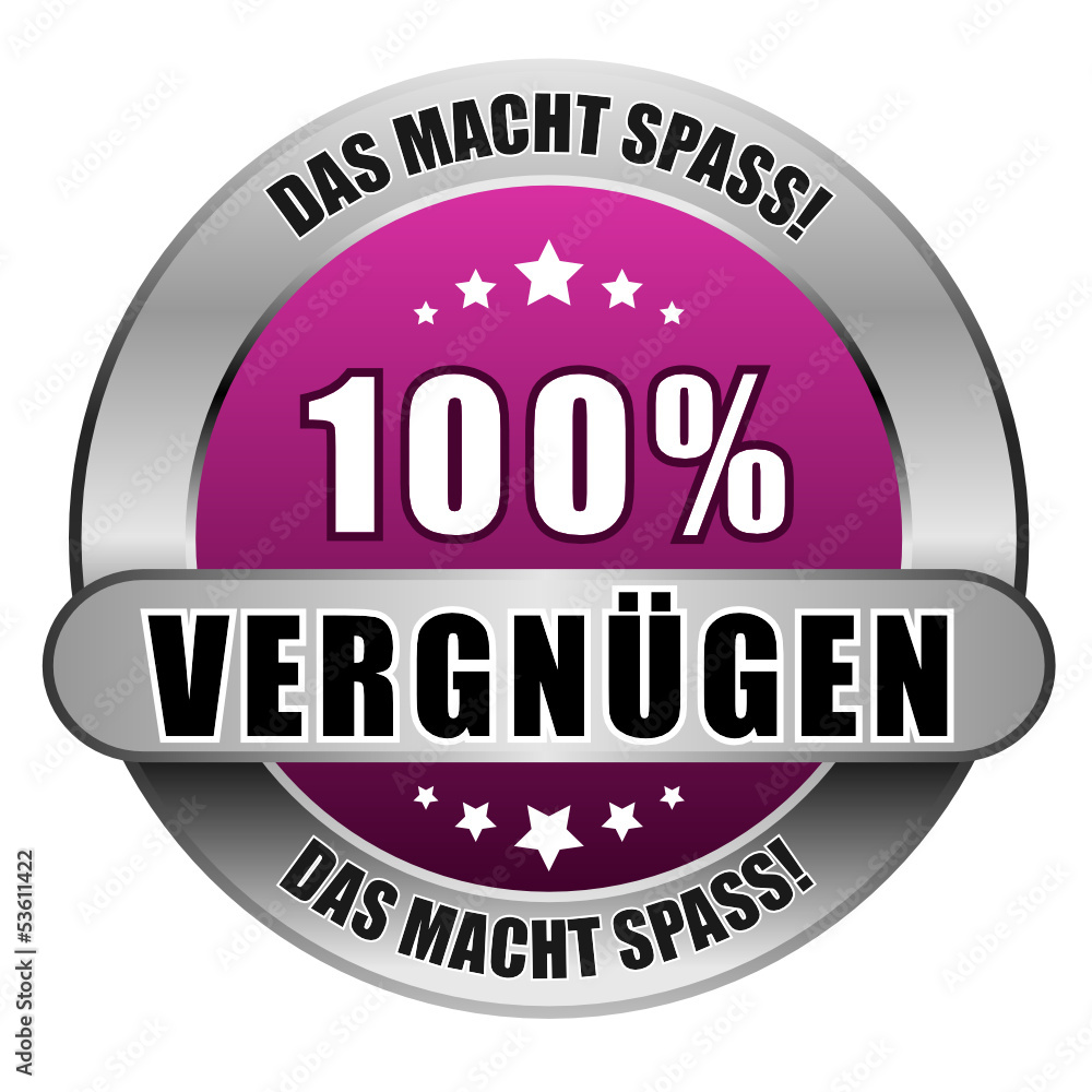 5 Star Button pink 100% VERGNÜGEN DMS DMS