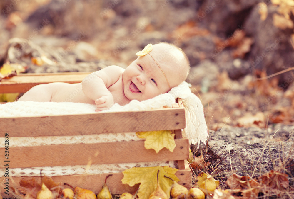 autumn, sunlight, leaves, warm, soft, hands, baby, sweet, calm,