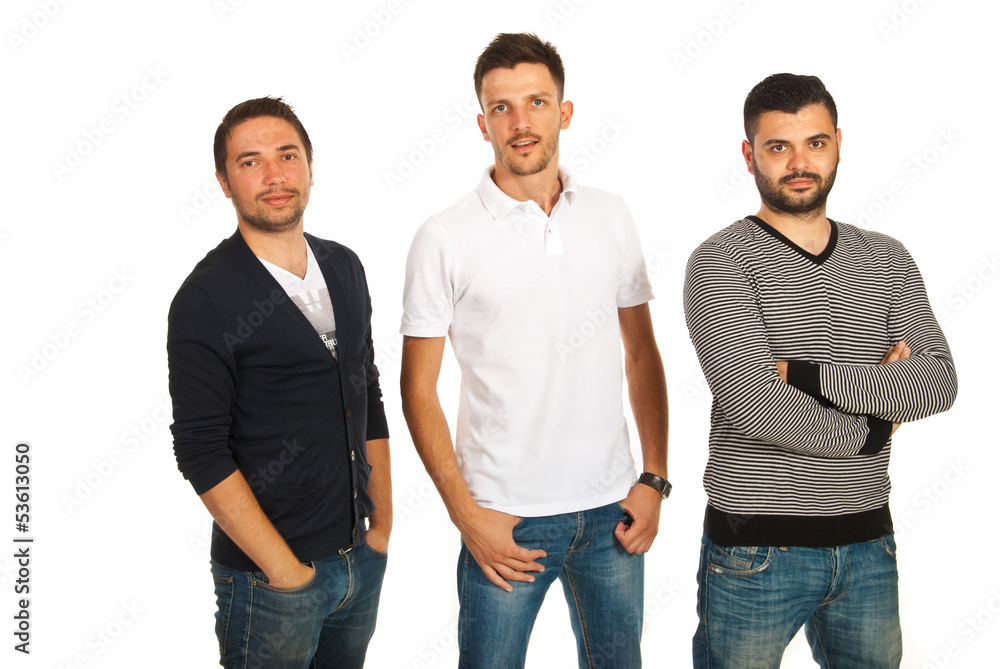 Fototapeta premium Casual three friends men