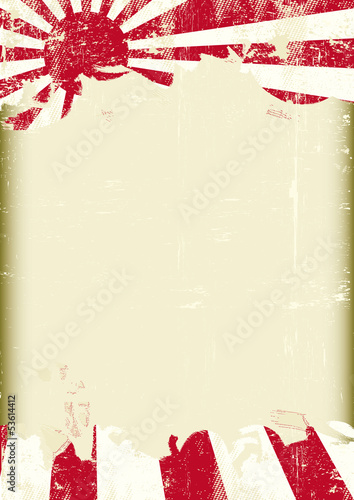 Grunge Japan war flag