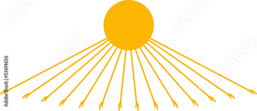 Ägyptische Sonne mit Händen