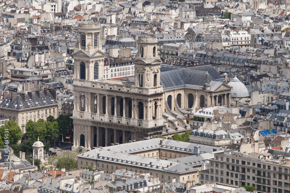 Paris von oben, St Sulpice, Frankreich, Luftaufnahme
