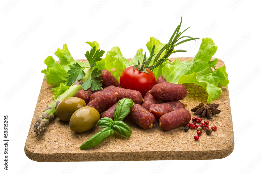 Salami sausages