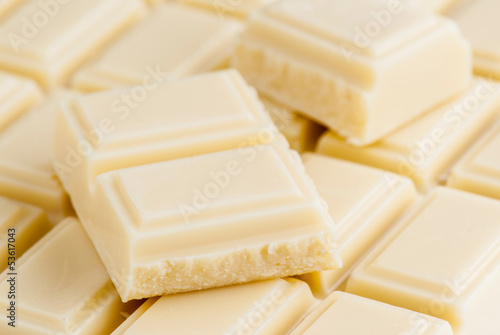Lots of white chocolate on a tablet