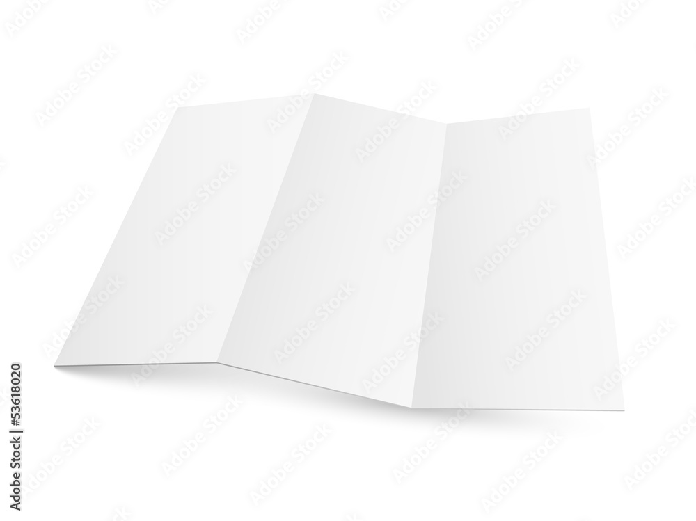 Blank white zigzag folded paper. Blank white zigzag folded paper.