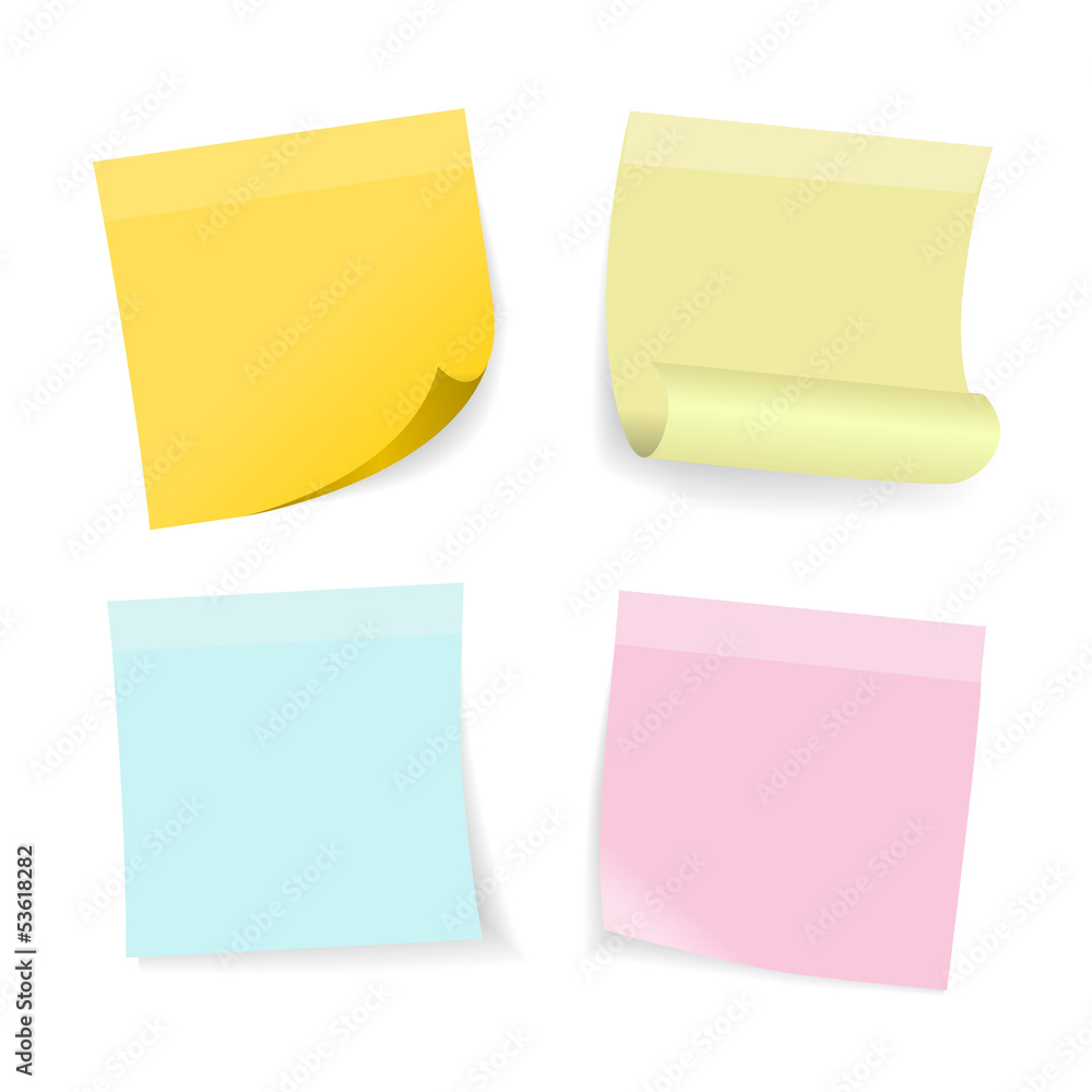Sticky notes. Sticky notes.