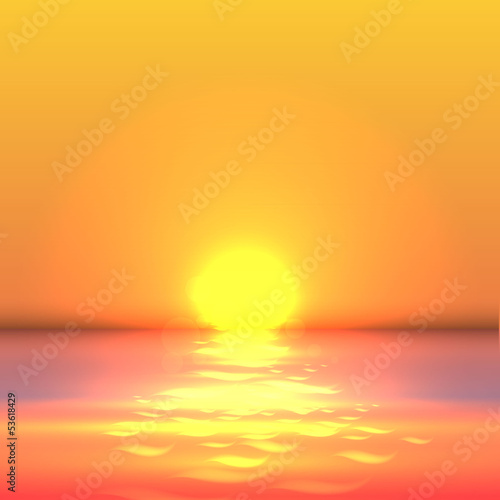 Natural background with sunset at sea. Eps 10 © Droidworker