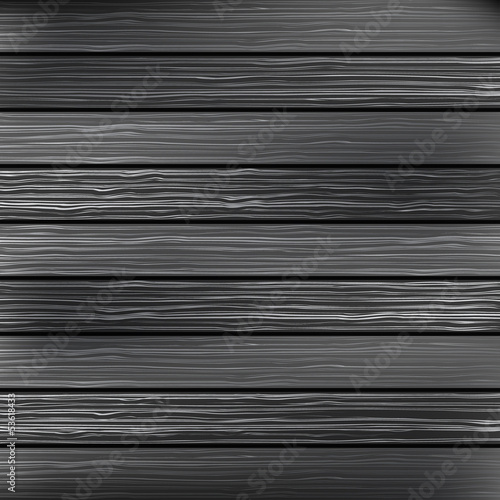 Wood plank black, dark texture background. Vector 
