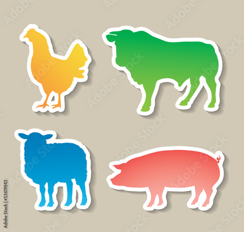 Domestic animals stickers