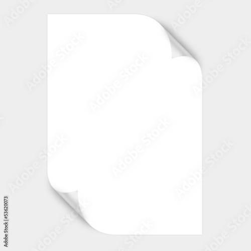 White Curved Corner paper