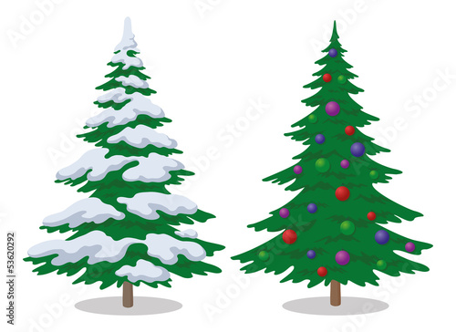 Christmas trees, set